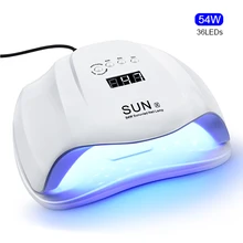 54 Вт SUNX/SUNX5 УФ лампа Светодиодный лампа для ногтей лак для ногтей Сушилка для ногтей гель лак для ногтей с инфракрасный чувствительный 30/60/90s таймер умная сенсорная кнопка