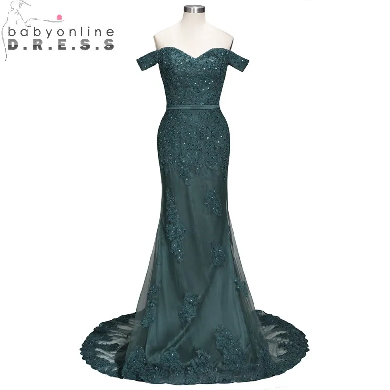 

Babyonlinedress Off Shoulder Sweetheart Mermaid Evening Dress Long Appliques Pearls Evening Gown Robe de Soiree Longue