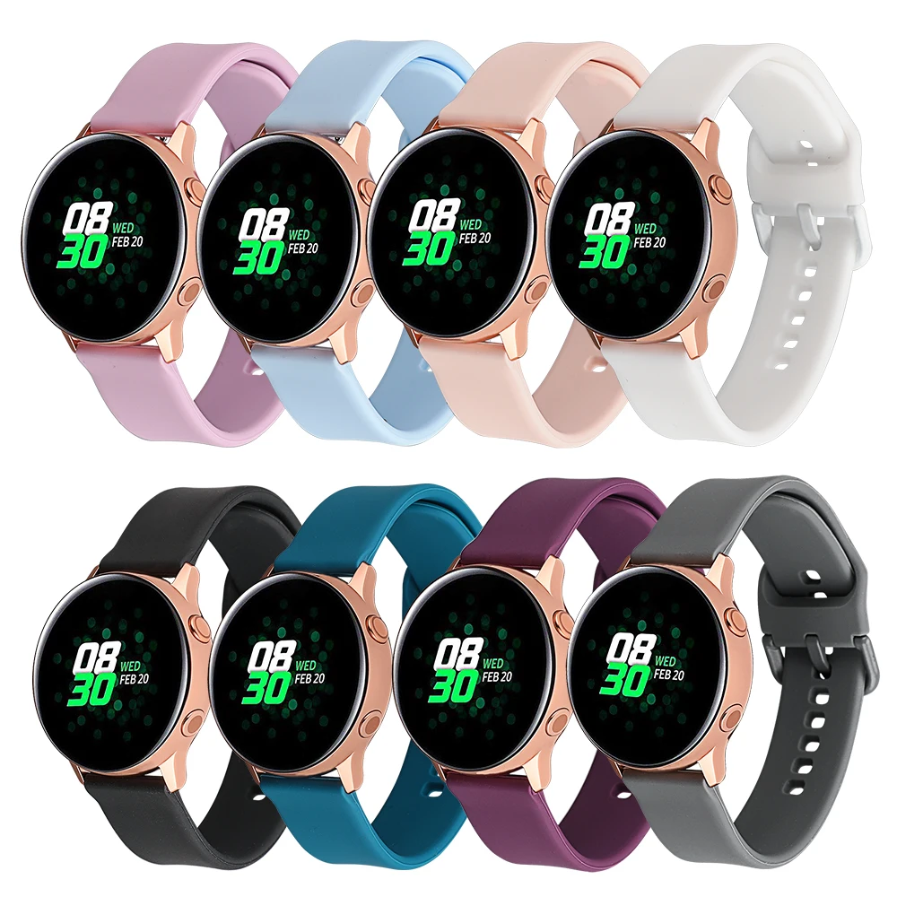 Ремешок силиконовый для Samsung Galaxy Watch 42 мм браслет смарт часов Huawei 2 20