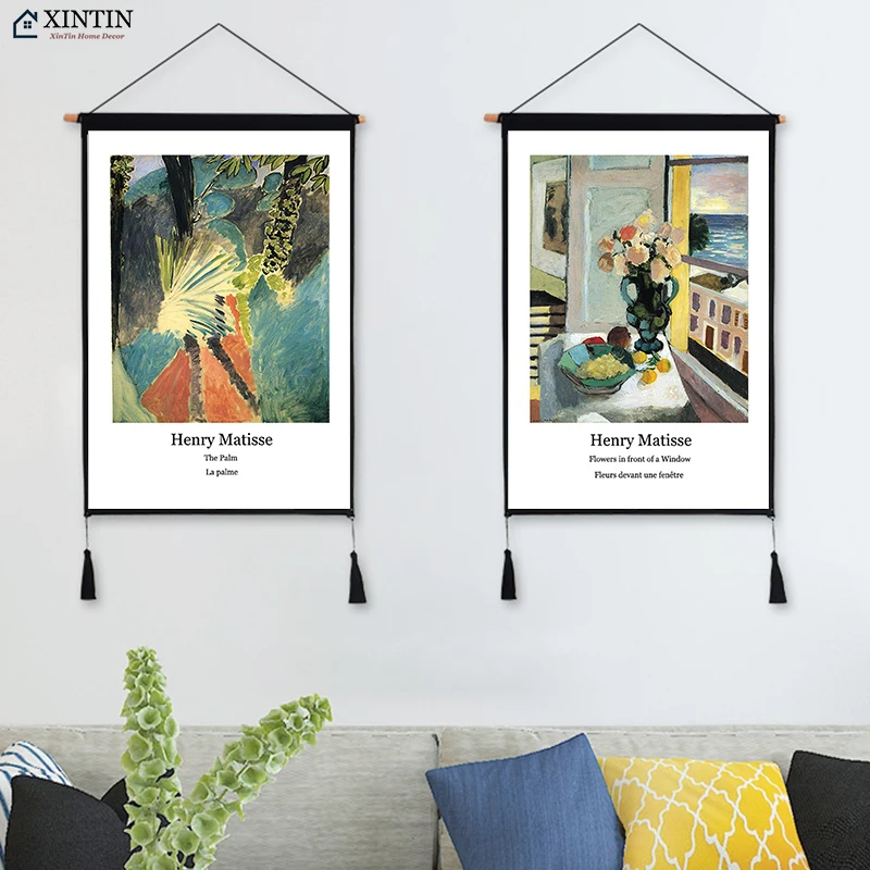 

The Palm Secret Garden Henry Matisse Fauvism Hanging Cloth Cotton Line Art Painting Poster Home Decor Wall Hanging Tapestry Gift