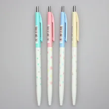 Тонкие и удлиненные милые шариковые ручки калейдоскоп 0,38 мм синие чернила канцелярские принадлежности для офиса и школы 4 шт./лот смешанные модели
