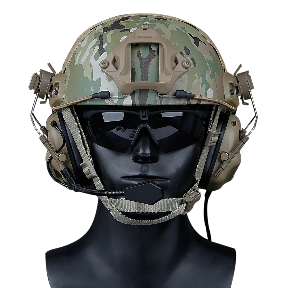 Fones de Ouvido com Capacete Fone de Ouvido do Exército Mais Novo Tático Rápido Trilho Adaptador Airsoft Militar cs Tiro Comunicação Acessórios 2 capacete rápido trilho adaptador airsoft militar cs