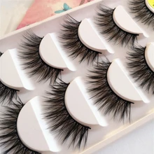 5 пар ручной хлопок стебель воды норки накладные ресницы пересечь грязные плотного натурального ресницы этап макияж накладные ресницы