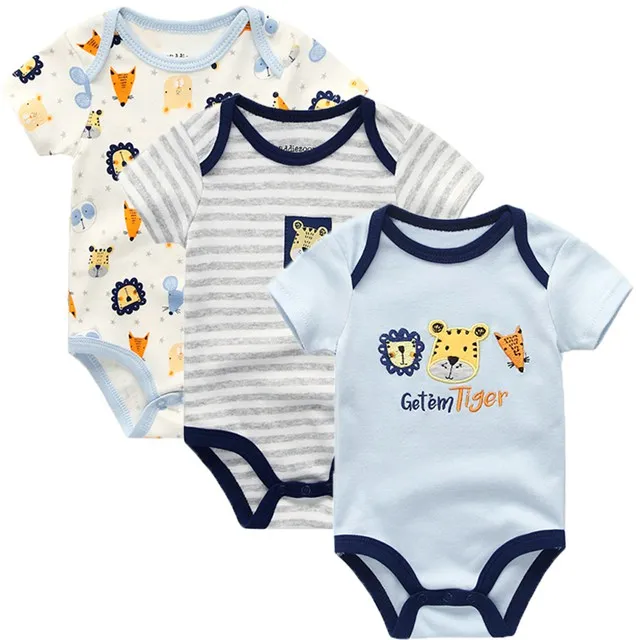 Летняя одежда для новорожденных мальчиков; Roupas de bebe; хлопковый Детский комбинезон с короткими рукавами; Детский комбинезон с героями мультфильмов - Цвет: tiger 3115