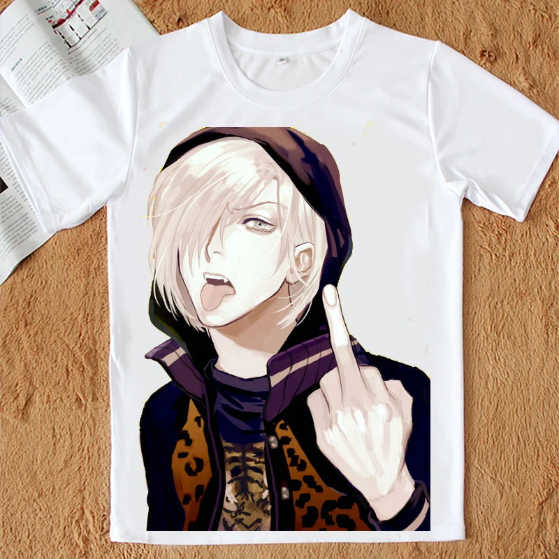 Cosworld Yuri On Ice T shirt Yuri Plisetsky Victor Nikiforov Cosplay Anime Cloth Mens Cotton Short Sleeve  Can Be Customized (5)