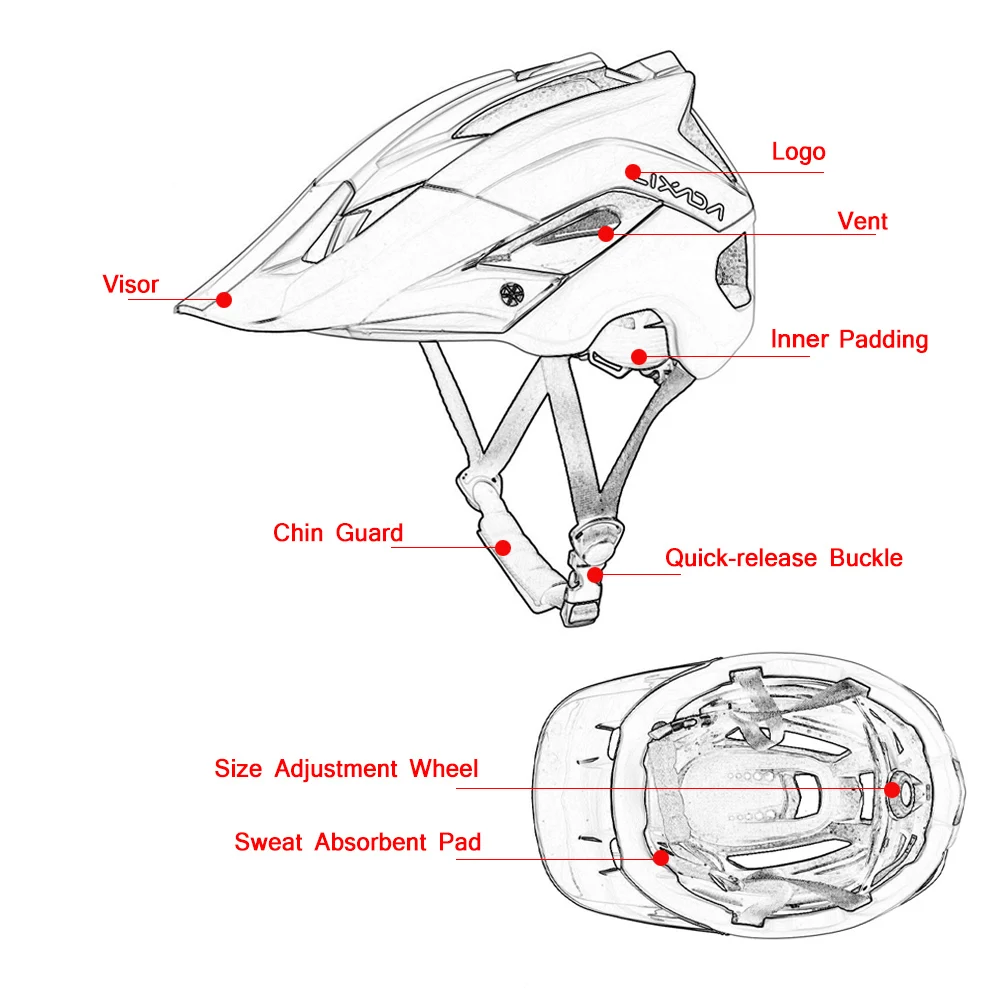 ​Lixada Cycling Helmet Cycling Safely Cap Ultra-lightweight Mountain Bike Bicycle Helmet Sports Protective Helmet 13 Vents
