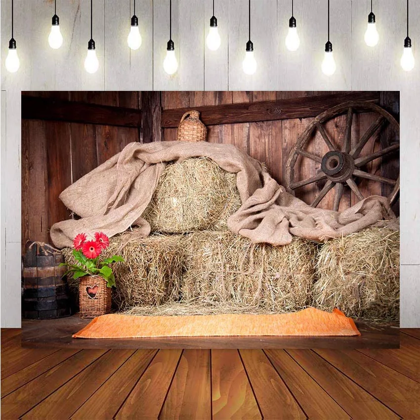 NeoBack Photography Backgrounds Rural House Farm Haystacks Interior Scene Personalized Decor Photocall Backdrop Photo Studio