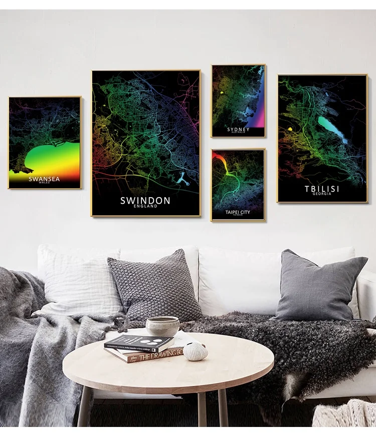 

Swansea Swindon Sydney Taipei Tbilisi The Hague Tokyo Toronto Toulouse City Map Art Canvas Poster Prints Home Wall Decor