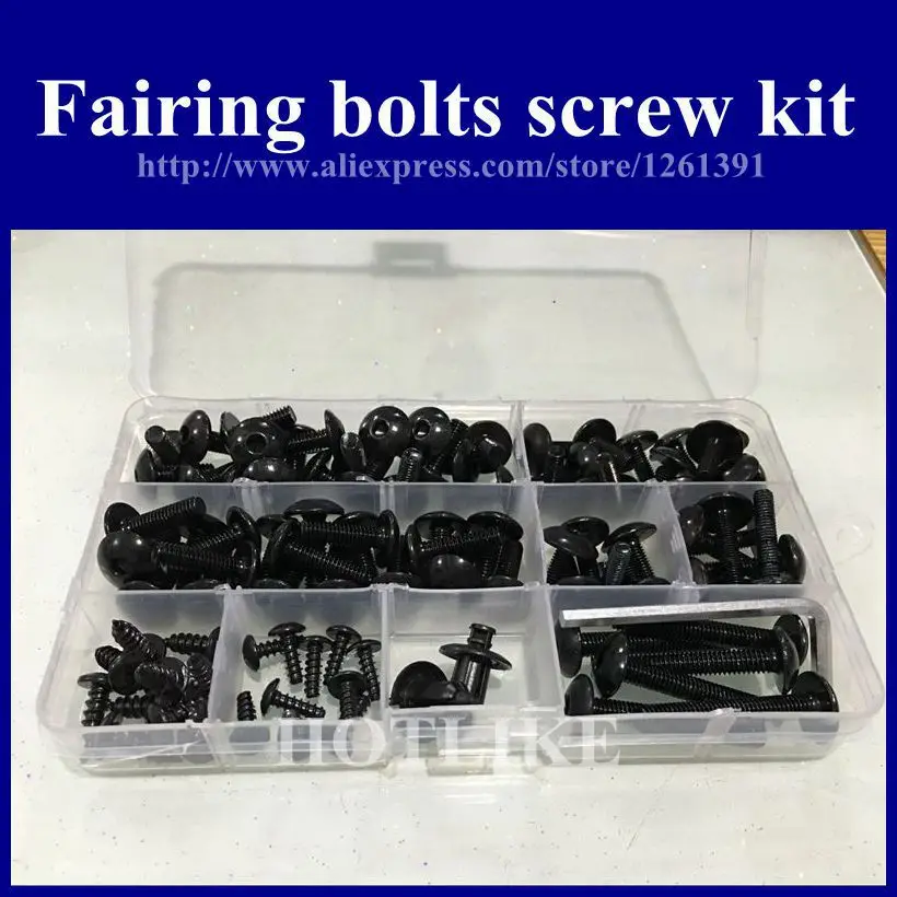 1set Hot bodyworks screw bolts kit for HONDA CBR600F2 1991 1994 black