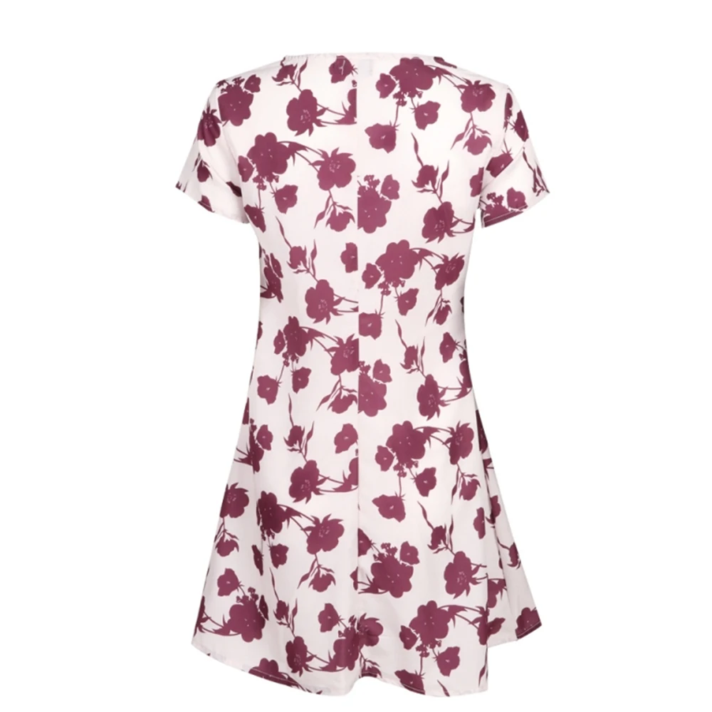 HDY Haoduoyi модное мини-платье для женщин Повседневное с цветочным принтом короткий рукав тонкий v-образный вырез Vestidos винтажные короткие летние платья - Цвет: Multi
