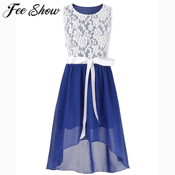 

Girls Flower Dress Kids vestido Chiffon Pageant Party Floral Lace Girls Dress Princess Bridal Birthday Party Formal Dress