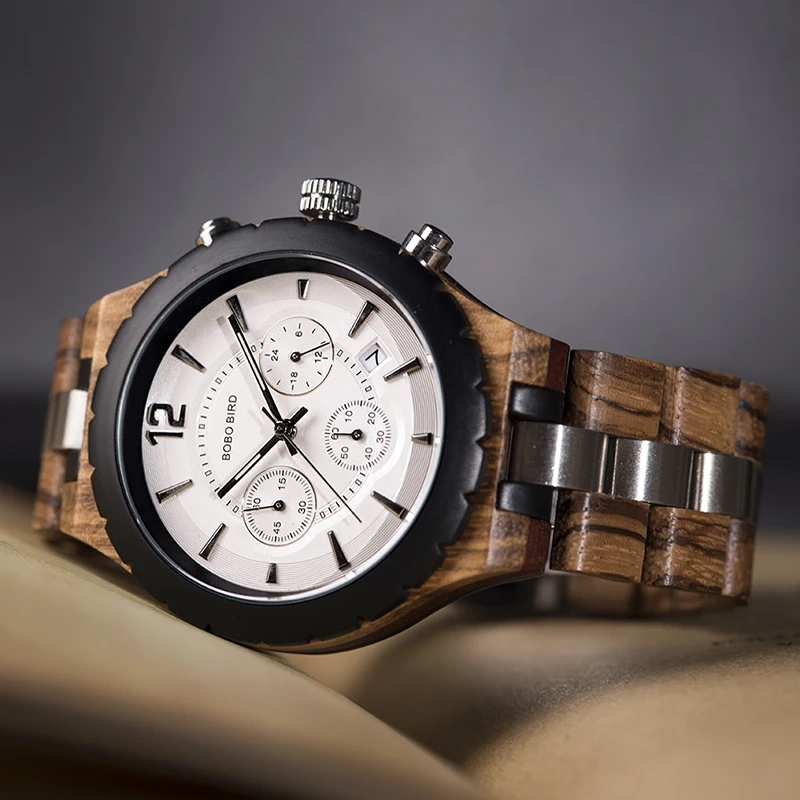 BOBO BIRD Relogio Masculino люксовые брендовые военные часы кварцевые наручные часы с датой деревянный хронограф часы подарок для отца J-R22
