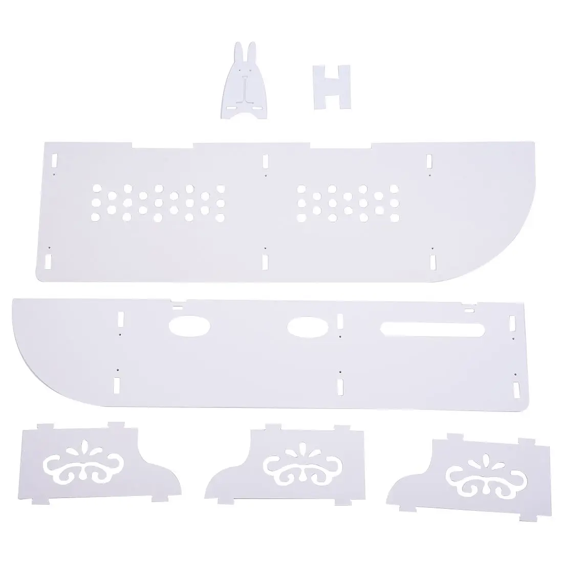 

Hollow Carved 2 Tier Floating Wall Shelves Skybox CD DVD Bookcase Storage Unit- white