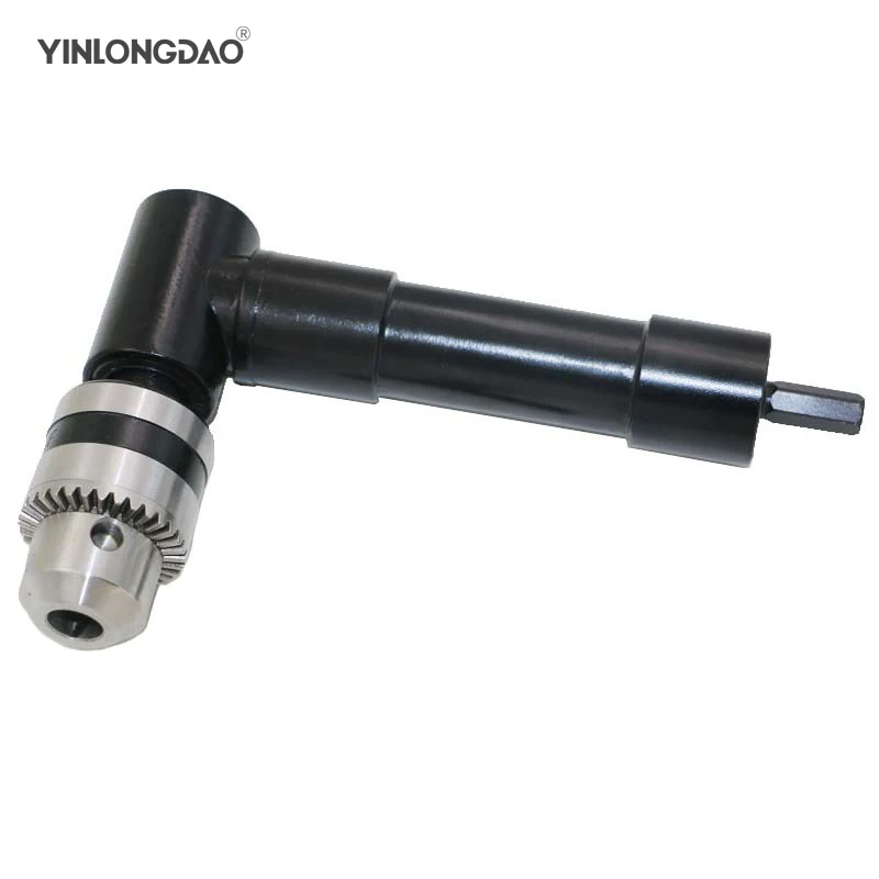 

YINLONGDAO 1500RPM Aluminium Head Right Angle Drill Attachment Bit 90 Degree Chuck Key Adaptor For Electric Tool Accessories