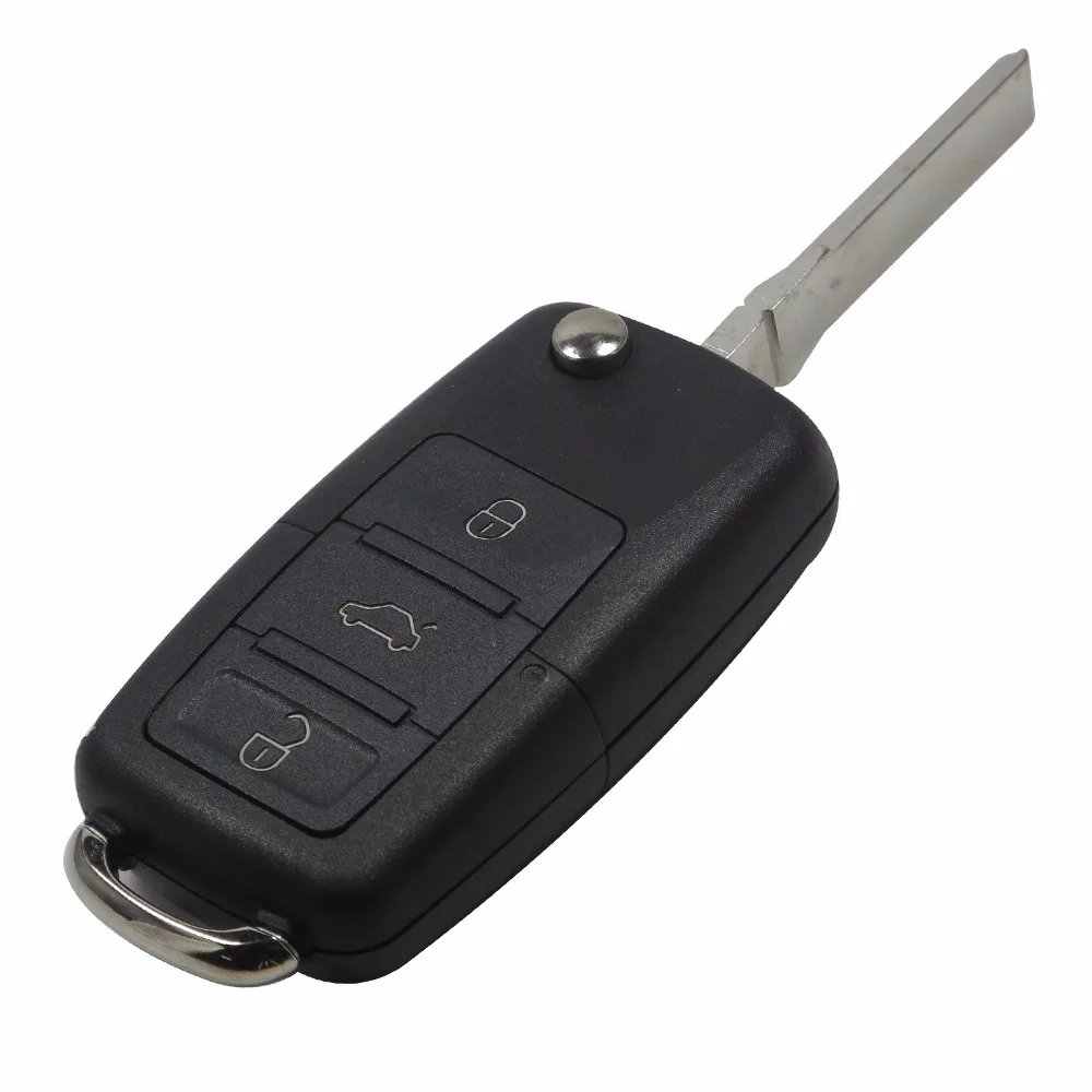 

Jingyuqin Remote Flip Key Shell Case Cover Fob For Volkswagen VW Jetta Golf Passat Beetle Polo Bora 3 Buttons NO Logo