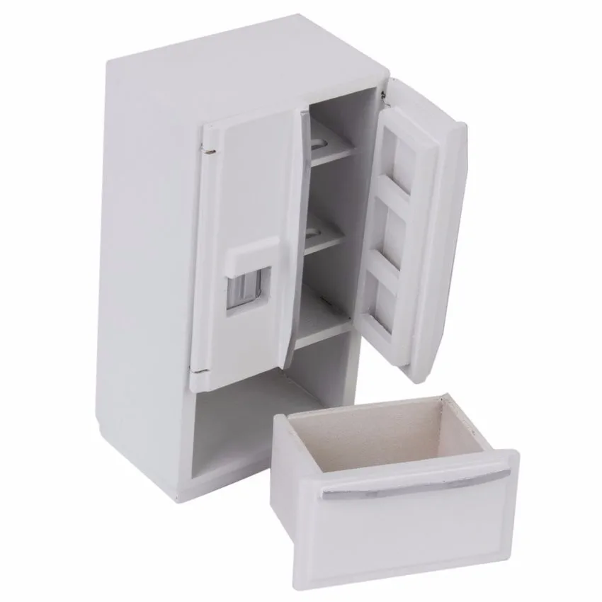 1/12 кукольный домик миниатюрная мебель симуляторы холодильник двухдверный холодильник