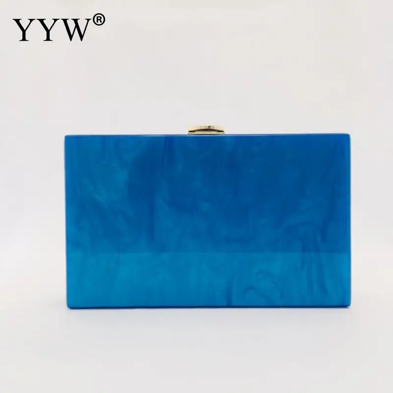 blue Женский клатч для вечеринки с сумки на цепи через плечо кошелек красный черный белый в стиле панк Модные клатчи сумка акриловая коробка сумка - Цвет: blue