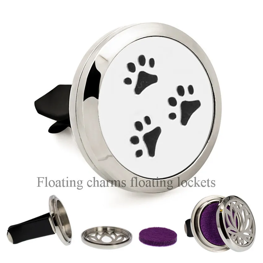 Автомобильный освежитель воздуха Lovely Dog Paw 30 мм 316L из нержавеющей стали медальон