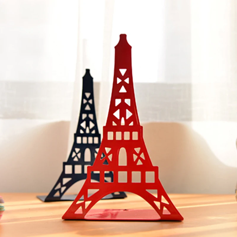 2 pcs/pair Creative Eiffel Tower Design Bookshelf Large Metal Bookend