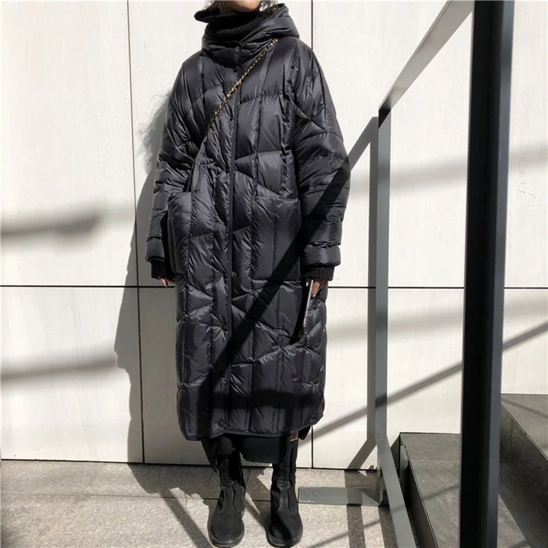 [XITAO] White Duck Down Women 2018 Winter Korea Fashion New Single Breasted Full Sleeve Solid Color Long Down Coat LYH1852