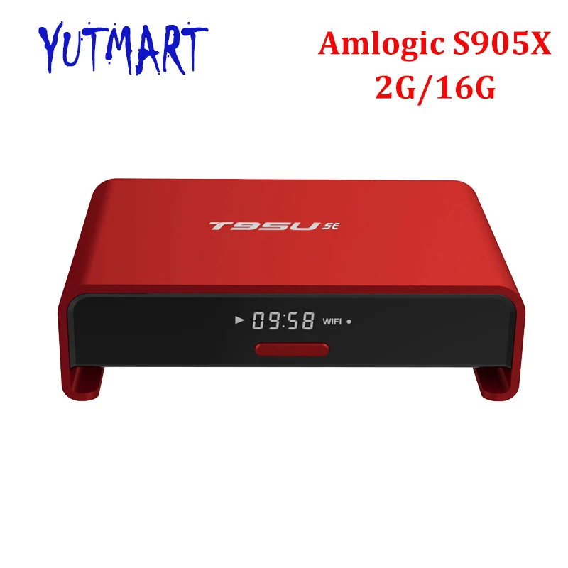 

5PCS [T95U SE] 4K Support Full HD 2.4G Wifi 2GB DDR3 16GB eMMC H.265 Quad Core Android 6.0 Amlogic S905X Smart TV Box T95U SE