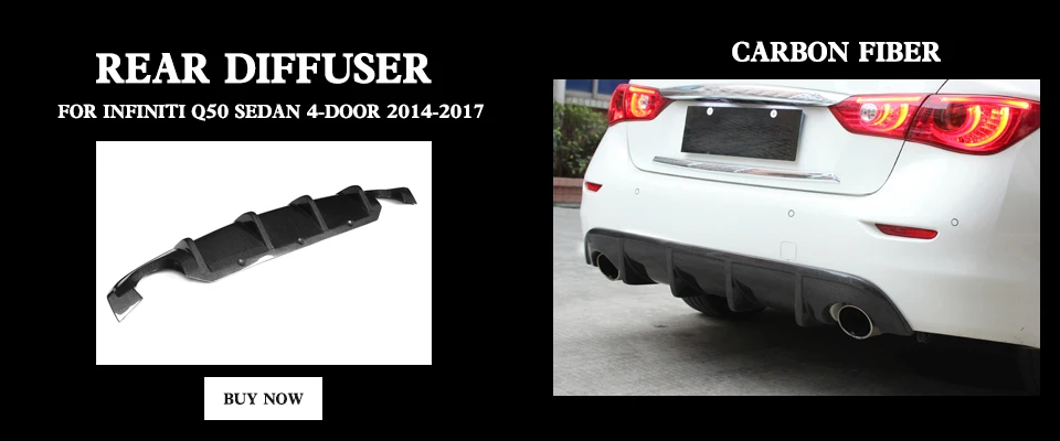 Задний бампер диффузор спойлер для Infiniti Q50 Q50S Седан 4 двери стандартный спорт 2013- добавить на задний спойлер из углеродного волокна