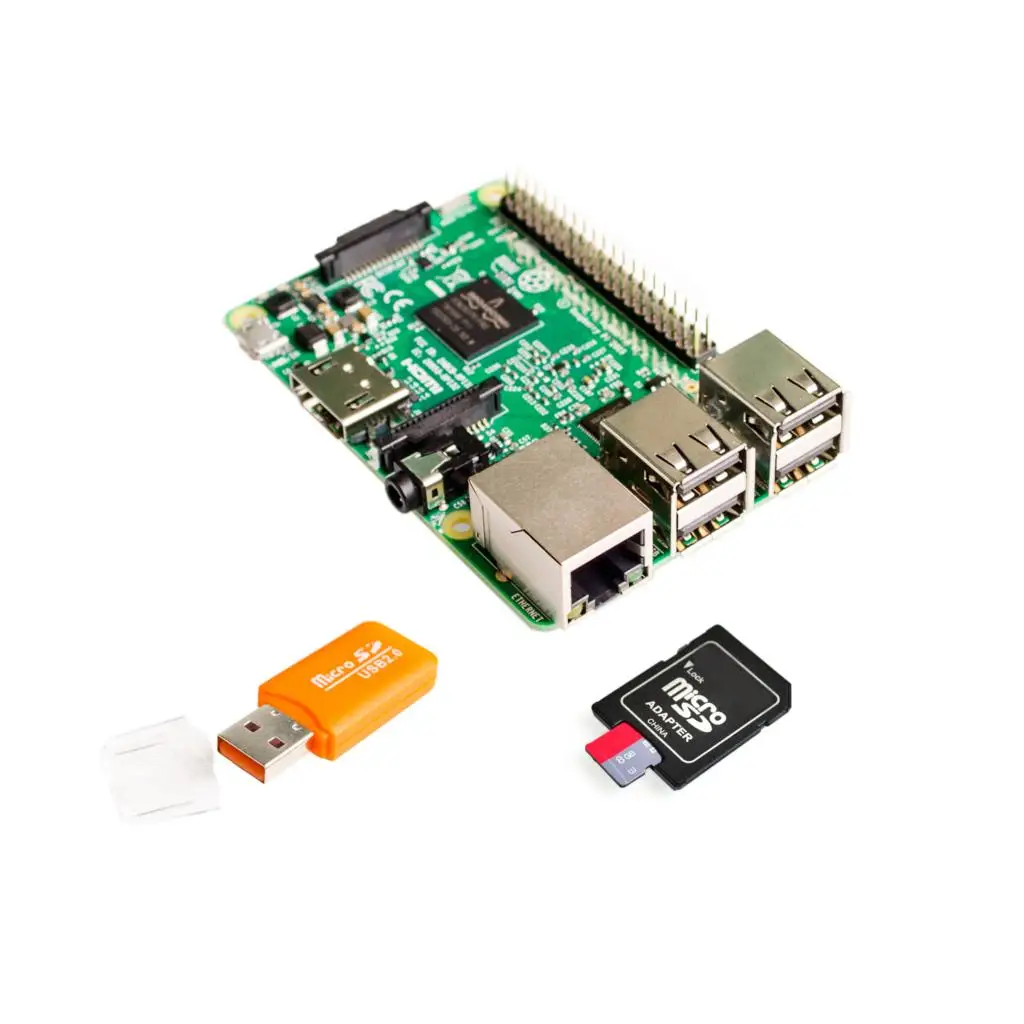 Raspberry Pi 3 + 8G Card+ SD Adapter+Card reader Raspberry Kit