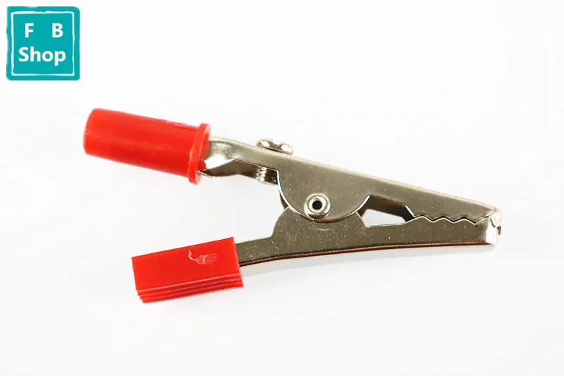 Горячие 10 шт 50 мм пластиковые ручки Пробник металлические зажимы аллигатора - Цвет: red