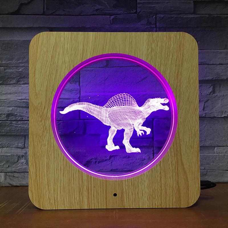 

Dinosaur New 3D LED Wooden Grain Night Light DIY Customized Lamp Table Lamp Kids Birthday Colors Gift Home Decor DropShipping