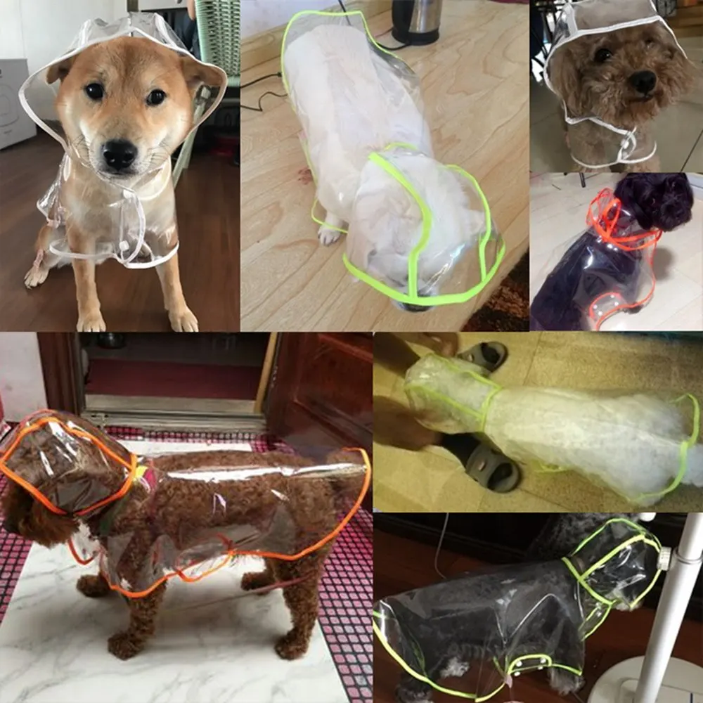 

Dog Raincoat for Small Large Pets Summer Waterproof Clothes Puppy Transparent Raincoat Jacket Pug Bulldog Pet Supplies CL0004