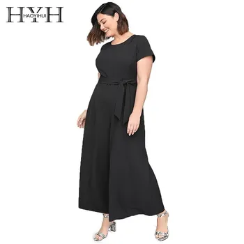 

HYH Haoyihui 2019 New Fashion European American Style New Arrivals Plus Size Simple Commuter Witty Hot Sale Ladies Fit Jumpsuits