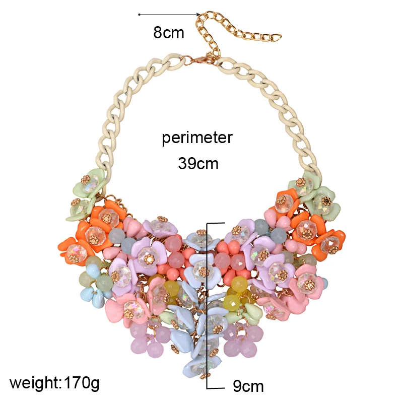 UDDEIN Макси-ожерелье, женские вечерние ювелирные изделия, красочное цветочное колье, массивная цепочка, винтажный воротник, вечерние ювелирные изделия, массивные чокеры