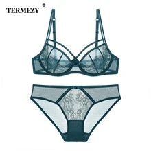 TERMEZY горячее женское белье набор ультра тонкий бюстгальтер набор сексуальное кружевное нижнее белье Виктория прозрачный бюстгальтер с мягкой чашкой набор женских бюстгальтеров и трусиков
