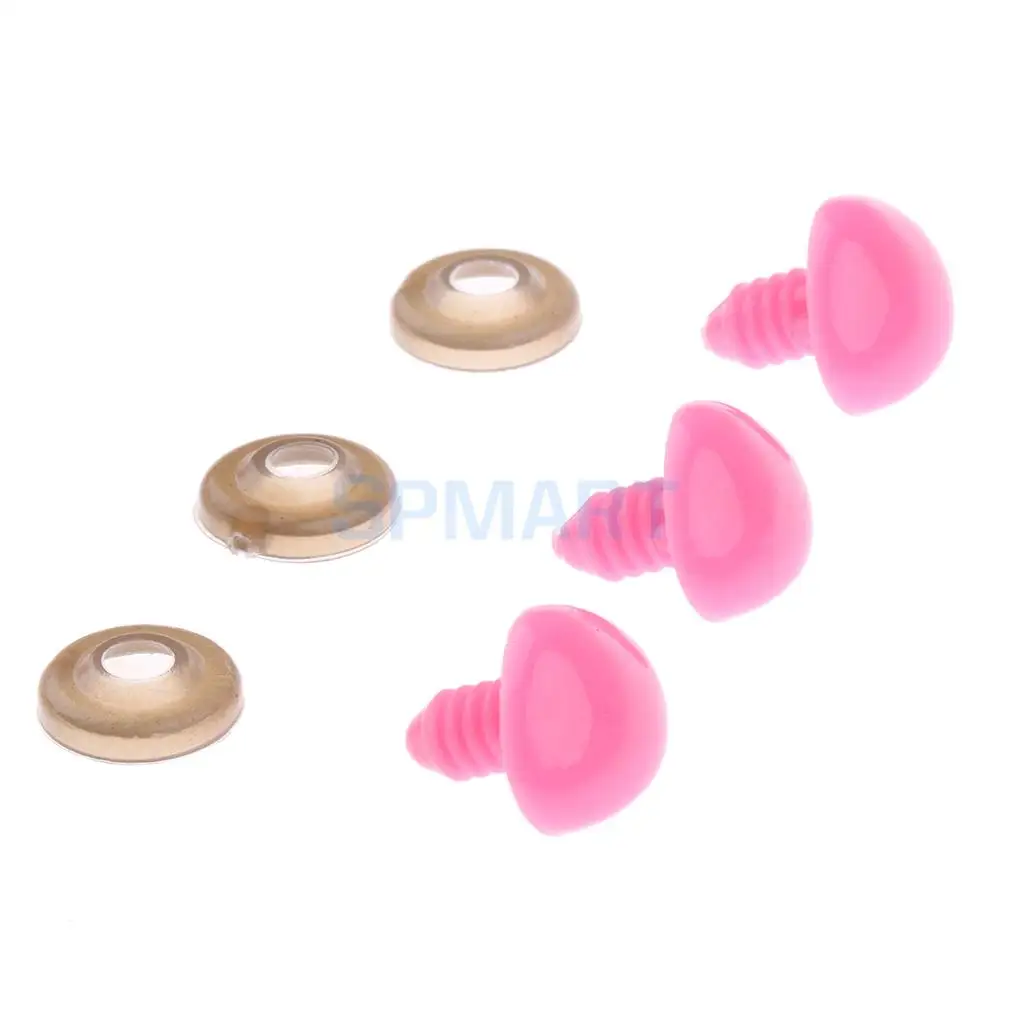 100 Pieces 14x18mm Triangle Safety Nose with BACKS for Teddy Bear Doll DIY Making Crafts - 4 colors
