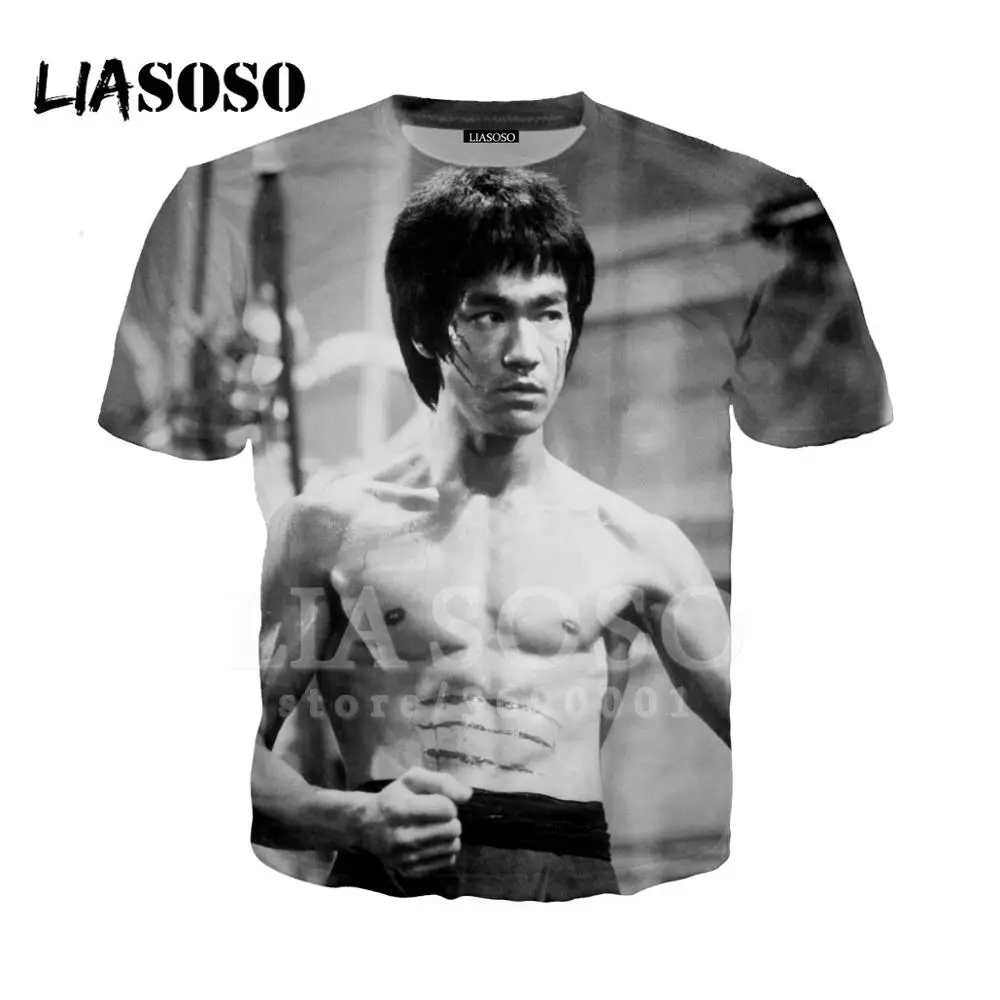 LIASOSO/новая футболка, 3D принт, унисекс, дизайн, Брюс Ли Конг фу, Китай, хорошее качество, круглый вырез, крутые хип-хоп повседневные футболки, топы, A163 - Цвет: 15