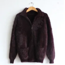 Норковый кашемировый свитер, мужской кардиган, свитер, пальто