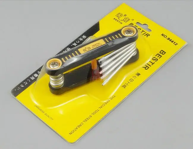 

BESTIR taiwan CRV 8pcs(T5,T6,T7,T8,T9,T10,T15,T20)MM metric torx folding star wrench set NO.94412 freeshipping