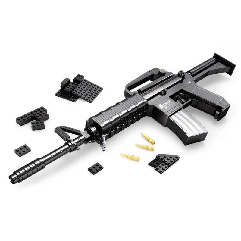 

Ausini M16 Automatic Rifle SWAT Magnum Revolver Gun Building Blocks Set 524pcs Bricks Toys