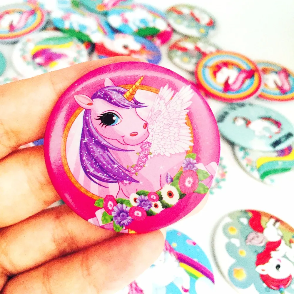 

10pcs/lot Cartoon Unicorn Badge Muti Color Unicorn Mini Pin Brooch For Kids Birthday Party Decoration Best Gift For Kids