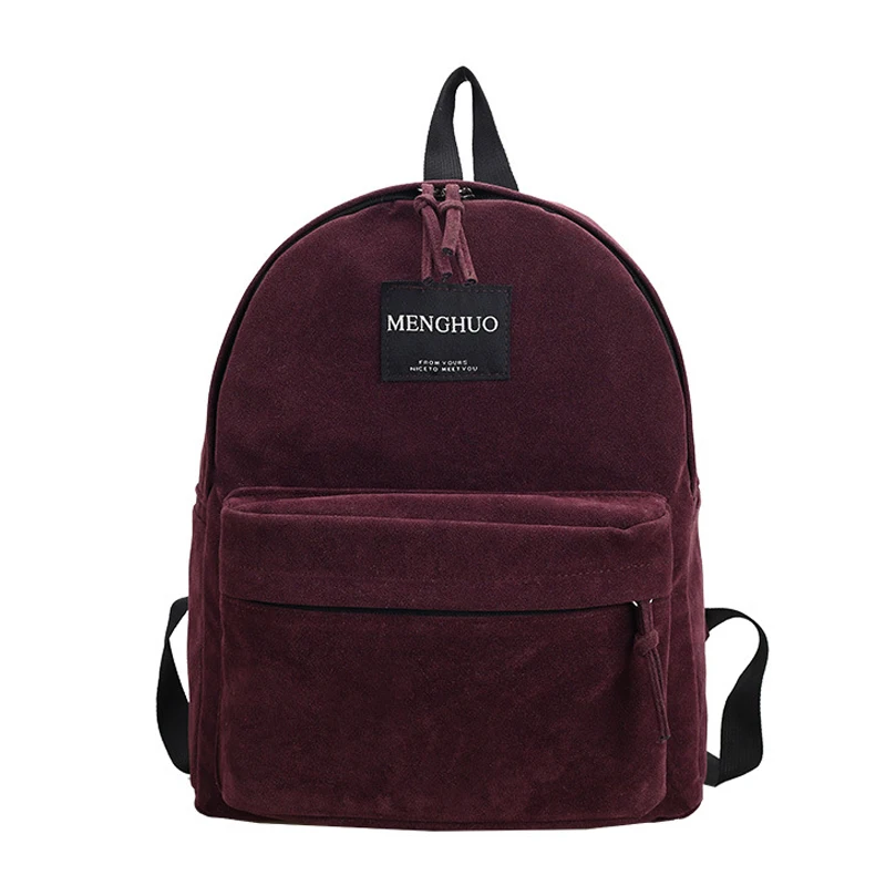 Женский рюкзак, женская сумка, замшевые рюкзаки, школьные сумки для девочек, винтажный рюкзак, дорожная сумка, бордовый, преппи, серый, черный, Mochila - Цвет: claret