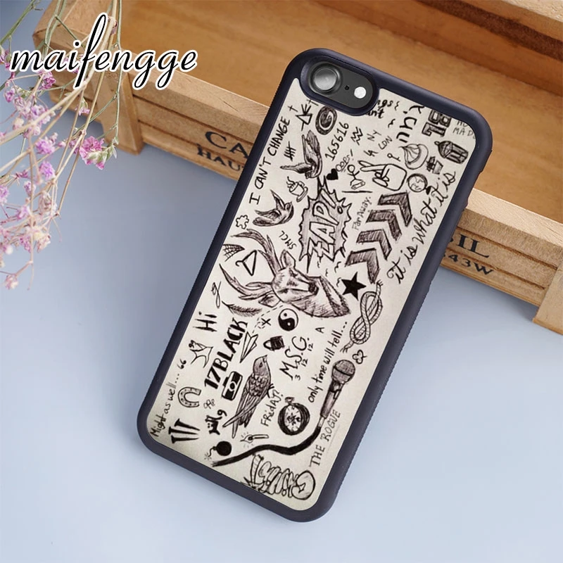 

maifengge One Direction Tattoos Harry Styles hard Cases cover for Apple iPhone 7 6 6s Plus SE 4s 5 5s 5c plastic phone case