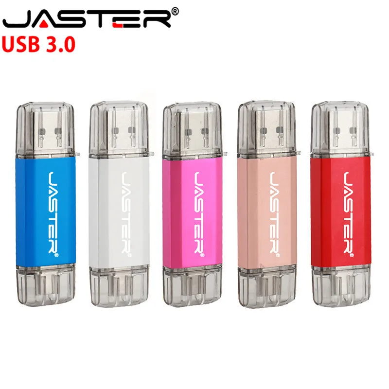 JASTER type-C OTG флеш-накопитель USB 3,0 64 ГБ 32 ГБ 16 ГБ флеш-накопитель смартфон память Мини USB карта type-C 3,1 двойной разъем