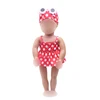18 inch Girls doll bathing suit swimwear Bikini suit + swimming cap American new born Baby toys fit 43 cm baby c380