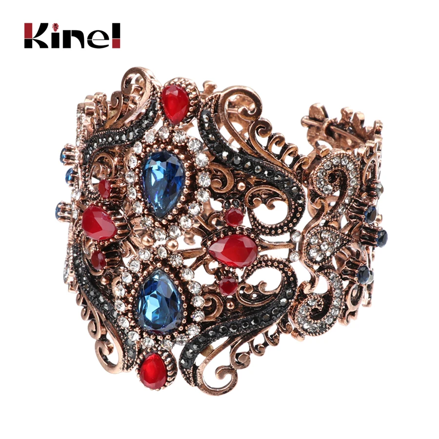 Винтажные большие эластичные бриллиантовые браслеты Kinel аксессуары для рук
