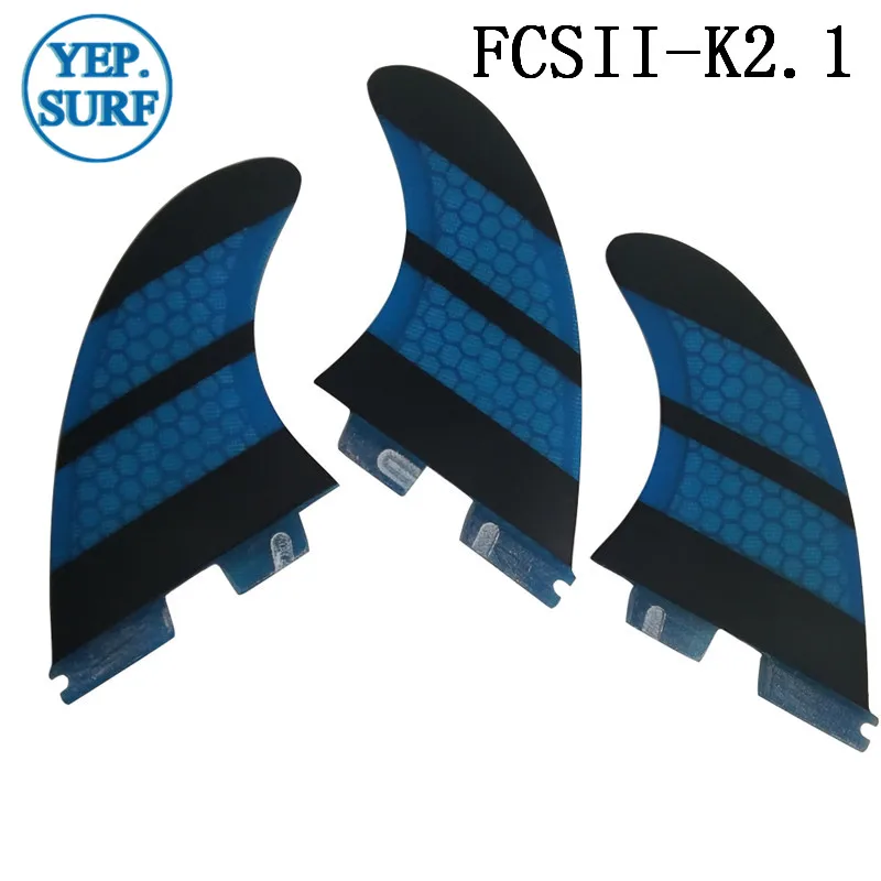 FCS2 K2.1 плавники доски для серфинга плавники k2.1 серфинга плавники из стекловолокна соты синий цвет три Фин Набор