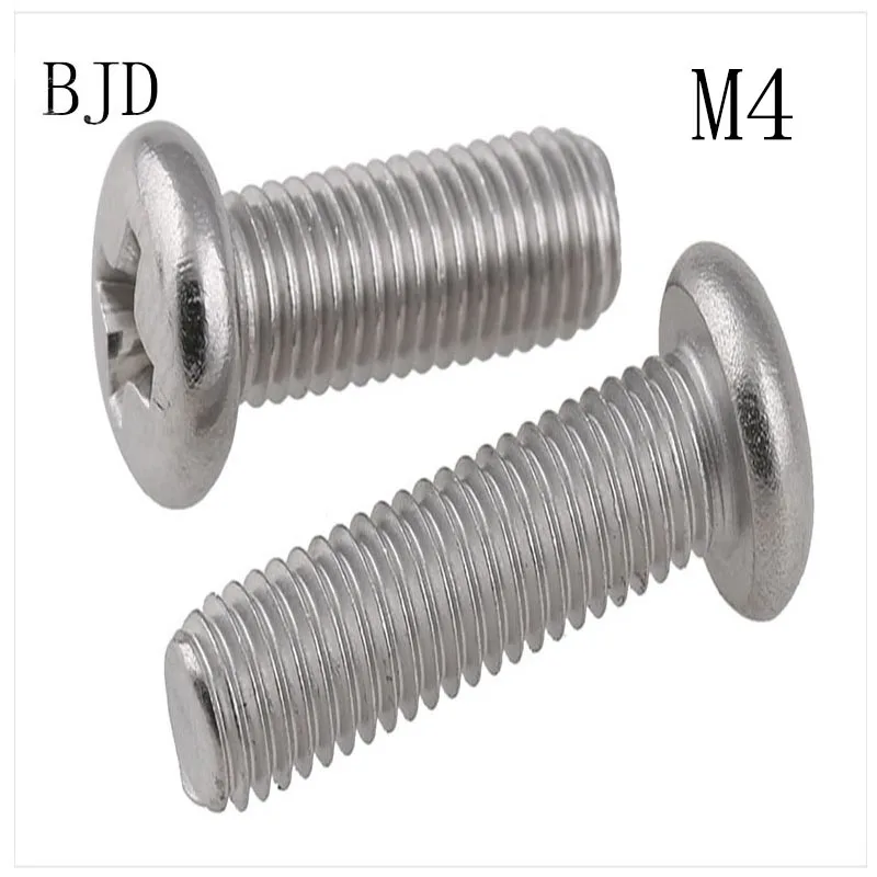 100Pcs M4 bolts 4mm GB818 Special offer 304 stainless steel screws