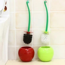 Творческий прекрасный вишневый Форма Туалет Щетка для унитаза и держатель комплект красный и зеленый