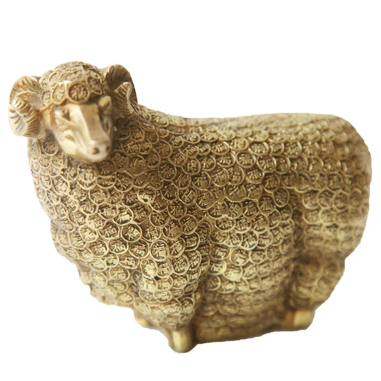 

Antique art light copper money "Zodiac sheep sheep bronze handicrafts gift of Feng Shui
