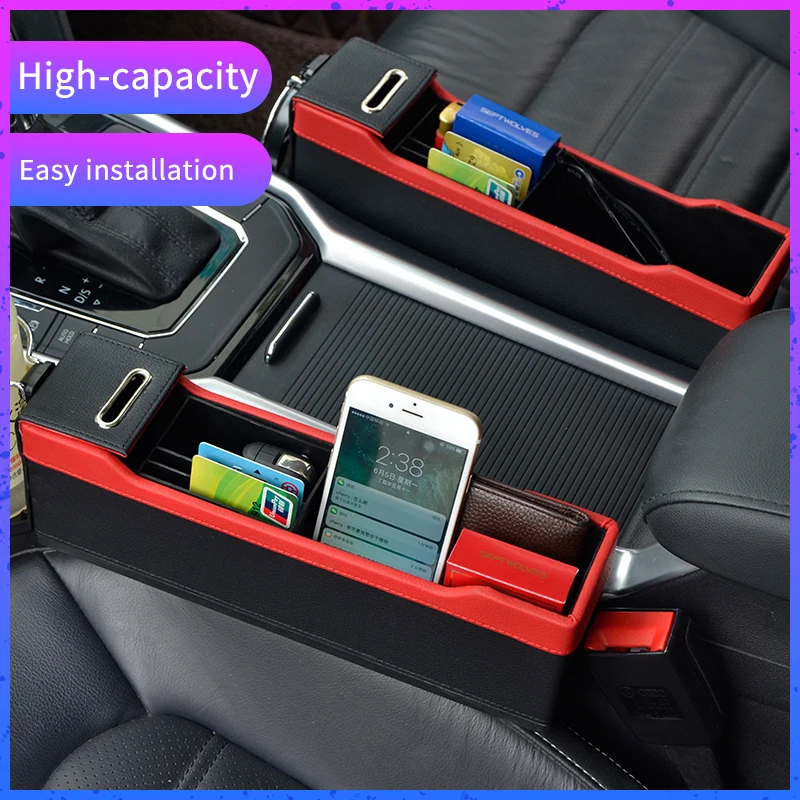 Console Side Pocket Car Organizer Car Seat gap Filler storage box Bottle Cup Holder Coin Collector Car Interior Accessories