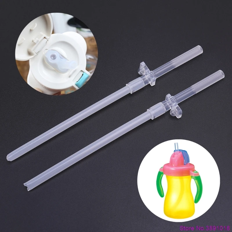 

New 1 Set Children Water Bottle Straw Liquid Silicone PP Sippy Drink Cup Accessories